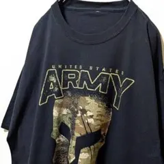ユナイテッドステイツARMY デカロゴ Tシャツ ブラック 黒 古着