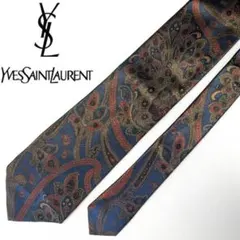 YSL イブ・サンローラン ネクタイ ペイズリー柄 シルク ブランド ビジネス