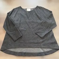 CLOCHE グレンチェック柄 長袖カットソーサイズ2