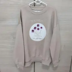 【新品未使用タグ付き】ZARA 花柄刺繍 ベージュ トレーナー 140cm