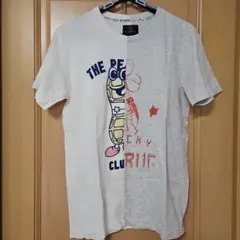 R. NEWBOLD 半分白半分グレー Tシャツ M