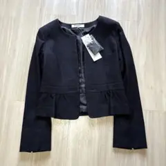 NATURAL BEAUTY BASIC ネイビー　ノーカラージャケット　L