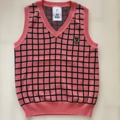 ジュンアンドロペ　チェック柄 Vネックベスト L