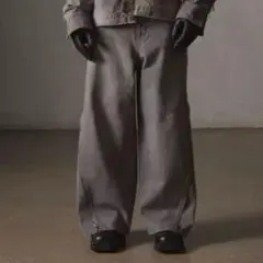 【GRANCY】ジップデザイン バギーデニム パンツ