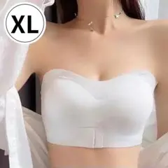 チューブトップブラ XL ホワイト ノンワイヤー ストラップレス ブラジャーのサムネイル
