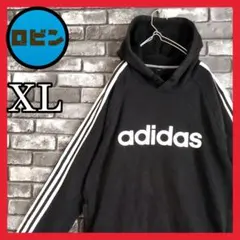 adidas ビッグロゴ スリーライン 三本線 スウェット フード アディダス
