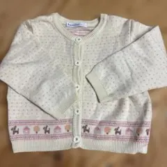 値下げファミリア　ニットカーディガン80