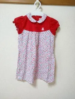 ミキハウス　ホットビスケッツ　花柄　ワンピース　110　半袖