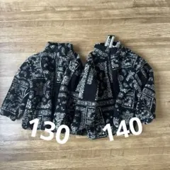 新品未使用/キッズボアジャンパー　2着セット　140,130 ペイズリー