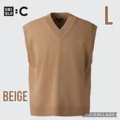 UNIQLO : C ニットベスト Lサイズ・BEIGE