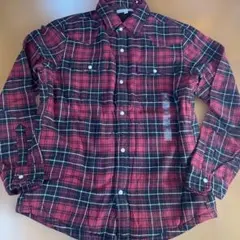 UNIQLO ウラボア チェックジャケット長袖 M 16 レッド