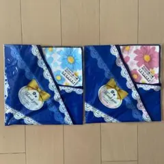 【新品未使用】色違い 花柄 タオルハンカチ 2枚セット