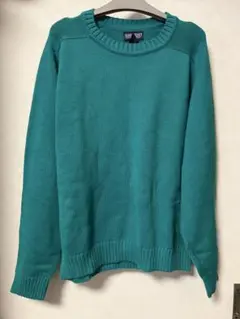 ランズエンド　アメカジ　Y2K グリーン　コットンセーター　綿ニット M 緑