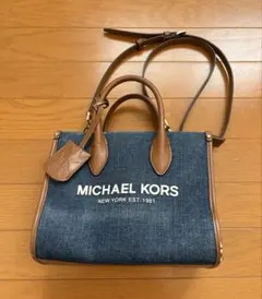 未使用級☆MICHAEL KORSマイケルコース 2 ショルダーバッグ デニム 