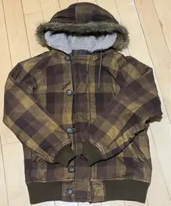 wool rich コーデュロイ ファー ジャケット チェック ブラウン 平成のサムネイル