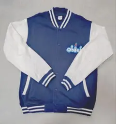 ネイビー ホワイト スタジャン ロゴ刺繍