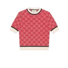 極美品GUCCIグッチ国内正規品GGモノグラム半袖ニットセータートップスXS