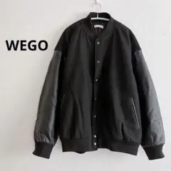 ウィゴー　スタジャン　ブルゾン　中綿　ジャンパー　アウター　上着　合皮　黒