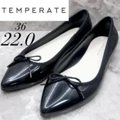 【125】【美品】temperate レインシューズ　フラット　パンプス　黒22