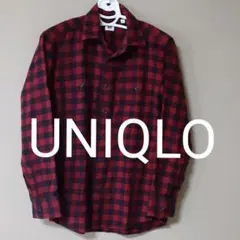 UNIQLOチェックシャツ　ブラック×レッド　ネルシャツ