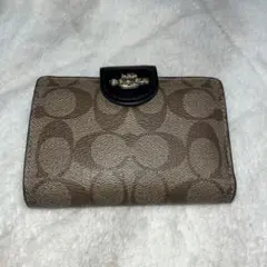 【なな様専用】Coach 二つ折り財布 ベージュ ブラック