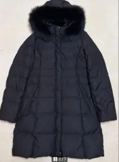 INDIVI 黒 フード付きロングダウンジャケット Mサイズ