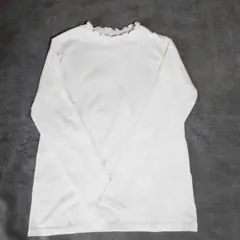 フリル付きホワイト長袖Tシャツのサムネイル
