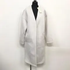 新品タグ付き★ボンディングノーカラーロングコート