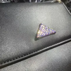 2way黒のショルダーバッグ 三角形ストーン装飾付き