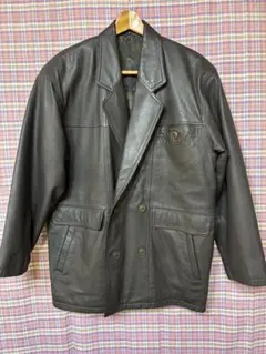 ダークブラウン◼️レザージャケット◾️英国ラムレザー◼️ビンテージ・ダブルジャケット