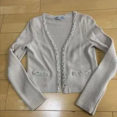 M-PREMIER ベージュニットカーディガン 36