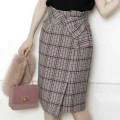 未使用　タグ付き　JUSGLITTY タイト　スカート　千鳥柄　サイズ２