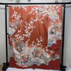 振袖まつり 振袖 朱赤地 扇面 花柄のサムネイル