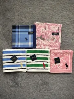 【新品未使用】Polo Ralph Lauren タオルハンカチ 5枚セット