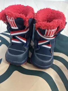 ファー付きネイビーレッドブーツ