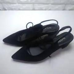 ルタロン 3.5cmWリボンスリングバック パンプス レオパード 24.0 新品