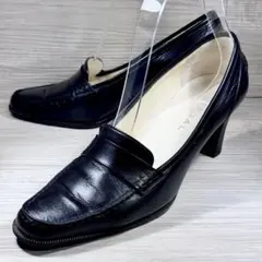 訳アリ中古【REGAL リーガル】黒 レザー パンプス ハイヒール 22.5cm