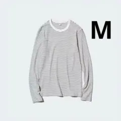 UNIQLO ユニクロ　ソフトリブボーダークルーネックT サイズM