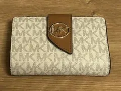マイケルコース 財布 折り財布 バニラ 人気 ロゴ タブ ウォレット