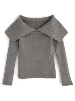 GRL グレイル ビッグカラーオフショルダーニットトップス dr616