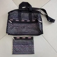 LeSportsac 花柄ボストンバッグ ポーチ付き