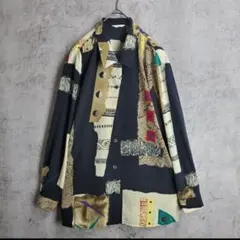 A19962 美品 HEōS グラフィティオープンカラーシャツ 黒2 - メルカリ
