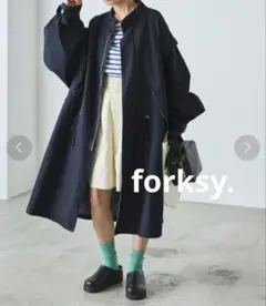 forksy.　2WAYデニムモッズコート　ベスト