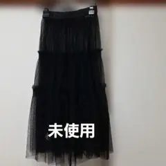 【未使用】earth music&ecology 黒 フレアスカート Fサイズ