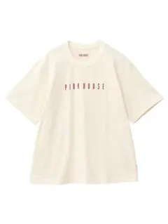 ピンクハウス 現行品　ロゴプリントカットソー　半袖　Tシャツ エクリュ　L