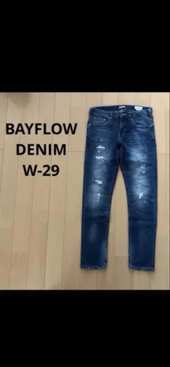 ベイフロー　ダメージ加工　テーパード　デニムパンツ　メンズ　29のサムネイル