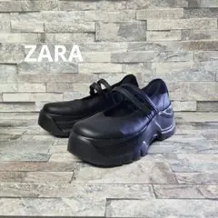 ZARA ザラ バレエフラットスニーカー 厚底 36 靴 ストラップ