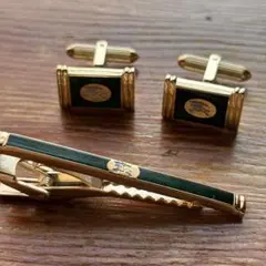 Burberry カフスボタン ネクタイピン 馬上の騎士 グリーン
