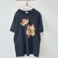 GAIJINMADE Raggedy 花柄 Tシャツ Mサイズ ブラック　古着