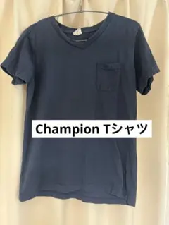 Champion チャンピオン ネイビー Vネック Tシャツ M